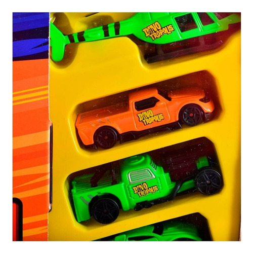 Pista De Autos Dinotropolis Mega Pista 98 Piezas Multicolor
