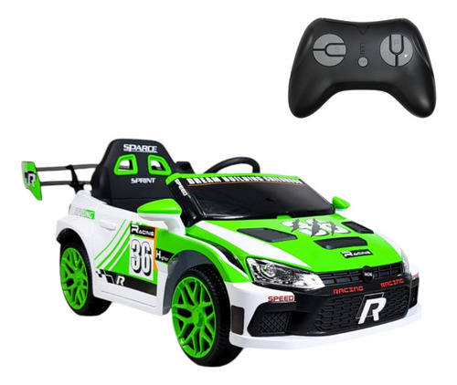 Montable Electrico Para Niños Carro Rally Con Control Color Verde