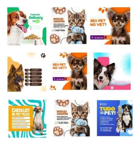 Template Canva Petshop: 25 Artes De Artes Editáveis
