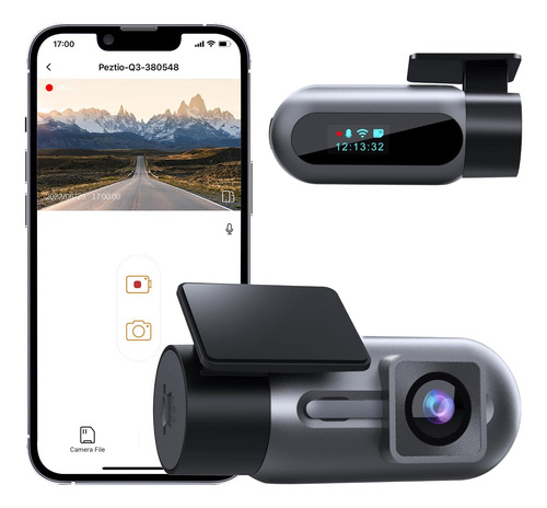 Cámara Wifi Fhd 1080p Para Salpicadero Con Visión Nocturna Y
