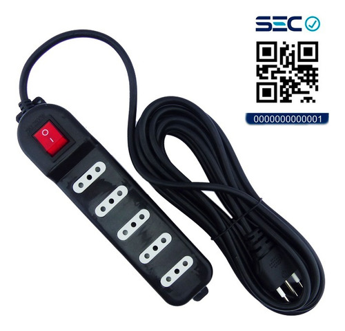 Alargador Eléctrico 5mts 5 Posiciones Con Certificación Sec