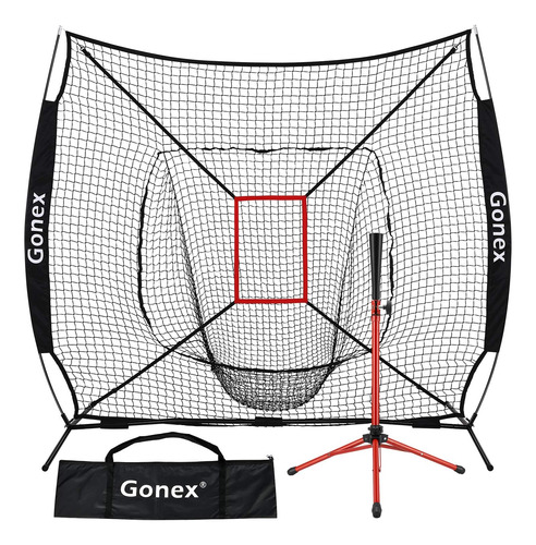 7' X 7' Baseball Softball Practice Net Set With Batting Tee 