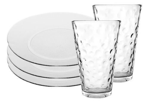 Set Vajilla X24 Piezas Plato Acquamarine Vaso Noa Rigolleau