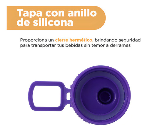 Miniso Termo Con Tapa Enroscable Acero Inoxidable Purpura 14