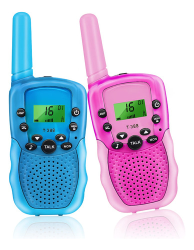 2 Pzas Walkie Talkies Para Niñas, 3km Largo Alcance Radios