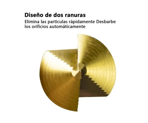 Imagen 4 de 5 de Set 3 Broca Conica Escalonada 4 A 32 Mm Paso A Paso
