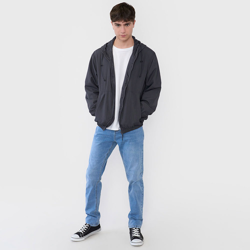 Casaca Hombre Full Zipper Gris Corona