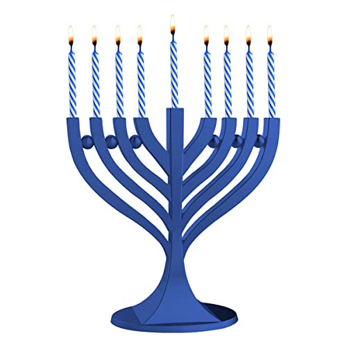 Zion Judaica Classic Mini Menorah With Hanukkah Candle ...