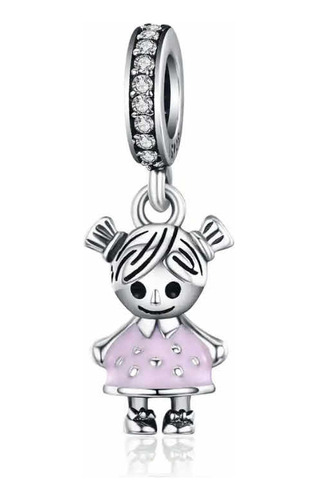 Charm 100% Plata Leys925 Niña Rosa Hija Para Pulsera Pandor