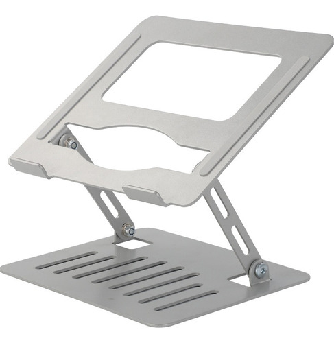 Suporte Dobrável Rotativo Antiderrapante Notebook Tablet Resistente De Metal Leve e Pratica Com Fluxo De Ar Cor Prata