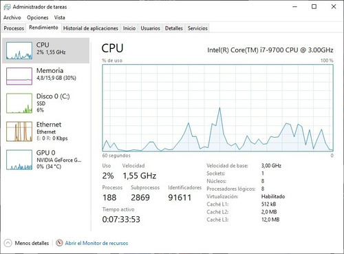 Imagen 2 de 2 de Procesador Gamer Intel Core I7-9700 Usado