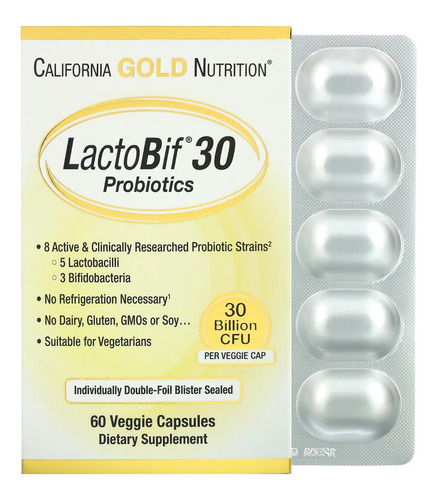 Lactobif Probióticos 30bilhão 60caps Gold Saúde Intestinal
