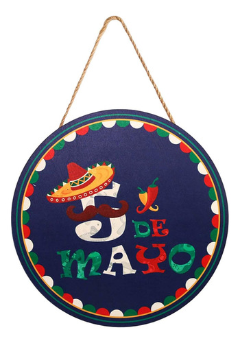 Cartel Colgante De Madera De Fiesta Mexicana, Placa De Pared