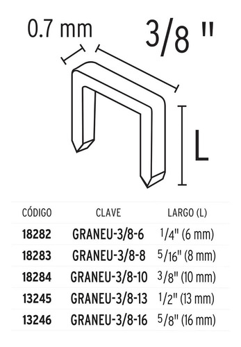 Caja Con 5000 Grapas Corona 3/8 Calibre 22, 10mm P/enne-70