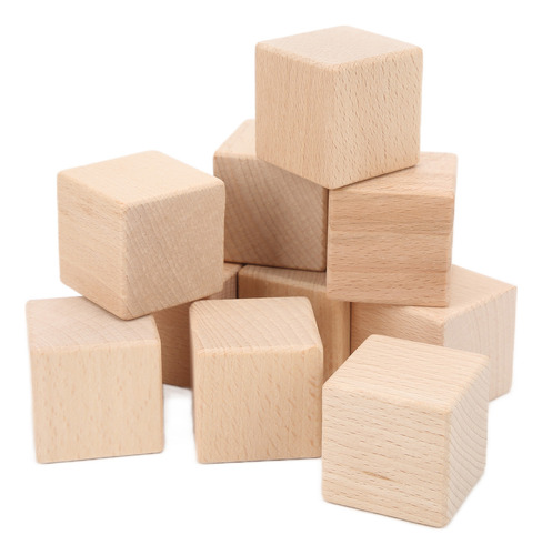 Cubos De Madera, 10 Unidades, Bloques Sin Acabado, De 4 Cm,