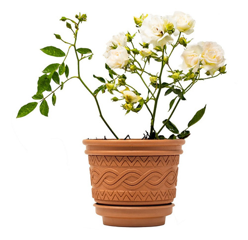 6 Macetas Plásticas Azteca 115c Diámetro De 38cm