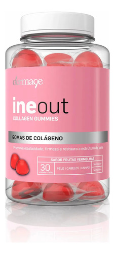 Gomas De Colágeno Ineout Dermage 1 Unidade Com 30 Gomas