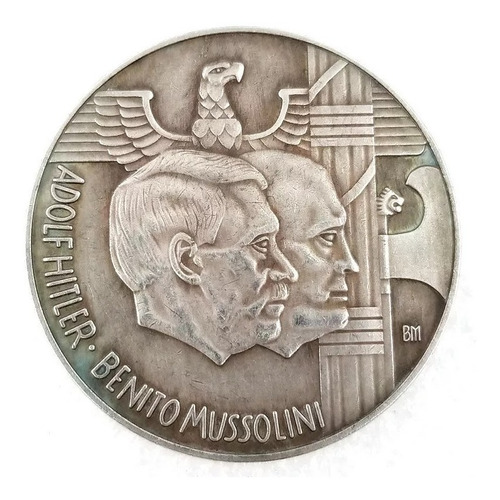 Moneda Militar Alemania Adolf Hitler & Benito Mussolini