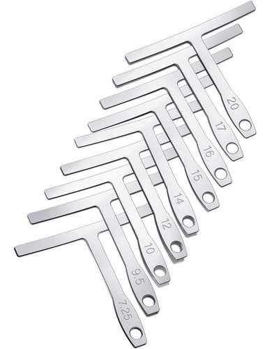 Imagen 2 de 3 de Medidores De Radio Metalico Guitarra Bajo Luthier 9 Pc S.