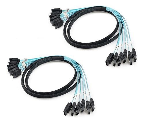 2 Cables Sas De Alta Calidad, 3 Puertos Serie De 6 Gbps Y 6