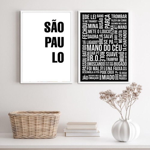 Set de 2 marcos tipo argot P&b, 33 x 24 cm, madera negra