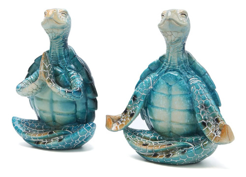 2 Figura Yoga Tortuga Marina Para Meditar Decoracion