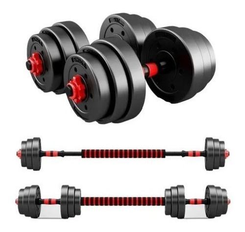 Set Mancuernas De 25kg Con Barra Extensora