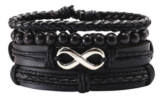 Pulsera Manilla Brazalete Cuero Infinito Ancla Hombre Mujer