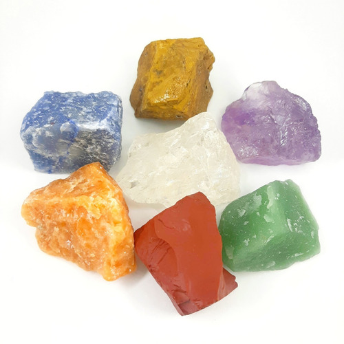 Kit 7 Cristais Dos Chakras Pedras Brasileiras Naturais Bruta