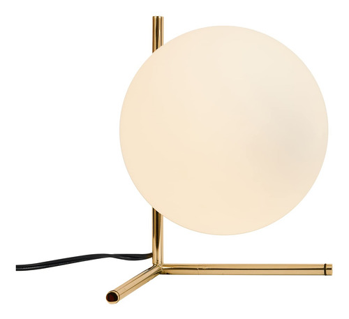 Lámpara De Mesa Bokt Mid Century Modern Brass Gold Con Vidri