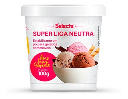 Super Liga Neutra Para Sorvete 100g Selecta Kit Com 3 Unid.