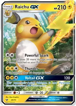 Carta Pokémon Original Raichu Gx  Produto Vintage e Retro Pokémon