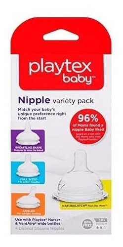 Playtex Pezón Variedad Kit, Flujo Medio, 4-conde