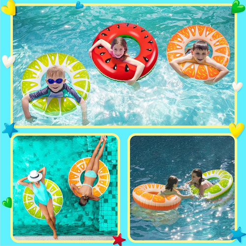 90shine 2pcs Flotadores Salvavidas De Piscina De Frutas