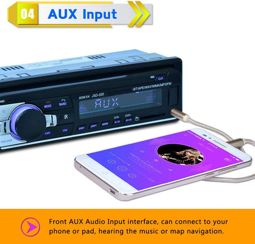Radio Estéreo Estéreo Mp3 Jsd-520 Bluetooth Usb 1 Din Fm Aux