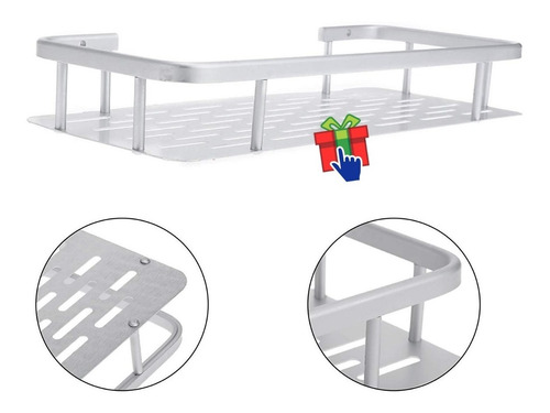 Imagen 8 de 10 de Organizador Estante Rectangular Aluminio Deco Hogar Baño