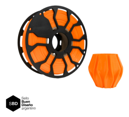 Filamento 3D Ecofila Hellbot de 1.75mm y 1kg naranja