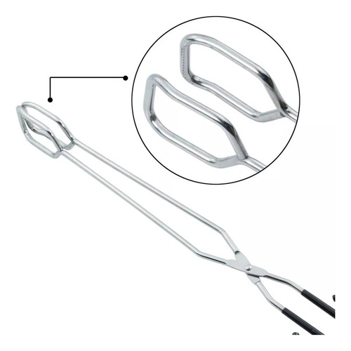 Compatible 2pzs Par Pinzas Barbacoa Acero Inoxidable Largo