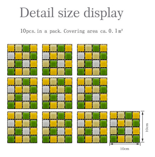 Pegatinas Autoadhesivas S 9012 Para Azulejos De Cristal, 10 Color F