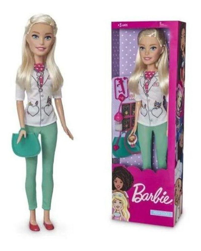 Boneca Barbie Medica Veterinária Grande 65cm Pupee