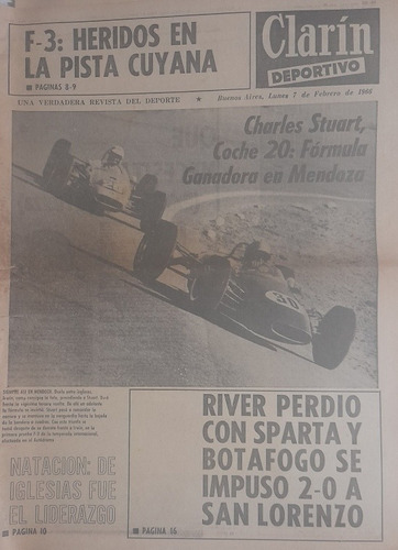 Clarin Deportivo 7/2/1966 Sparta Praga 1 River 0,stuart F3