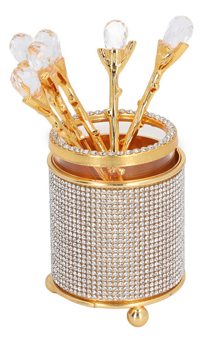 6pcs Vintage Tallado Cuchara De Café Cucharadita Retro Oro