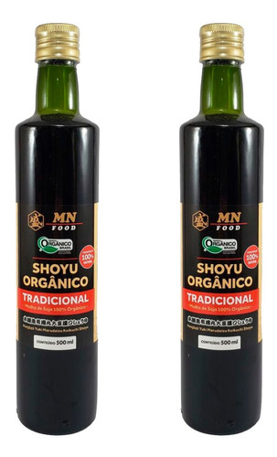 Molho Soja Shoyu Orgânico Tradicional Mn Food 500ml Kit 2un