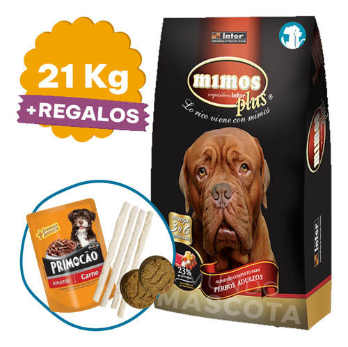 Alimento Perro Mimos Plus 15 + 6 Kg + Regalo + Envío Gratis