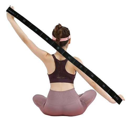 Banda/cinta Elastica Elongacion Ideal Yoga Pilates Negro/gris
