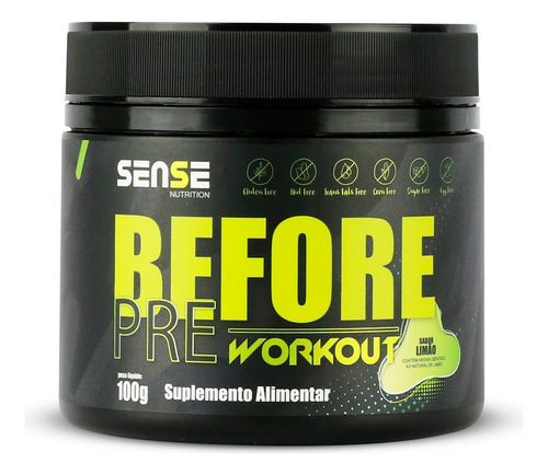 Kit 30 Pré Treino Before - Sense Nutrition Sabor Limão