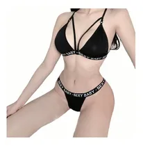 Comprar Bralette Y Tanga De Encaje,conjunto De Lencería Mujer