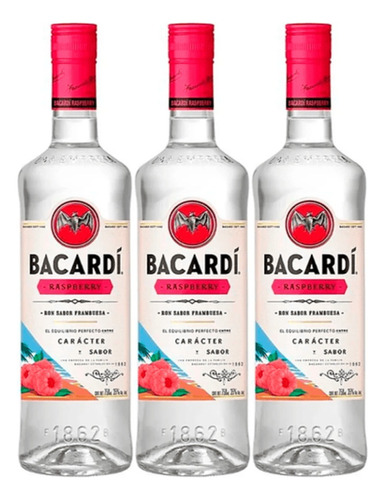 Ron Bacardi Raspberry 750 Ml Pack 3 Und
