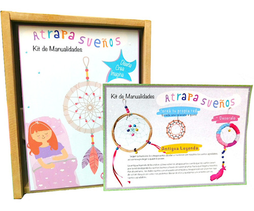 Imagen 8 de 10 de Kit Artesania Atrapasueños Juego Didactico Manualidades Niño