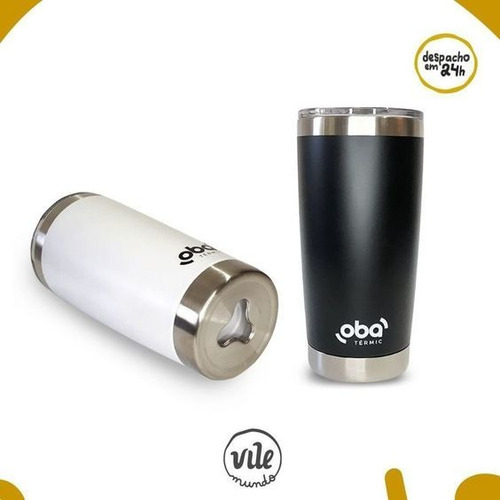 Imagem 2 de 6 de Kit 2 Copos Térmicos Inox Com Tampa & Abridor